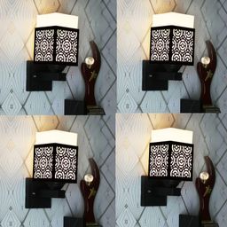 Gojeeva Black Wood Square Shaped Wall Lamp-picture-6