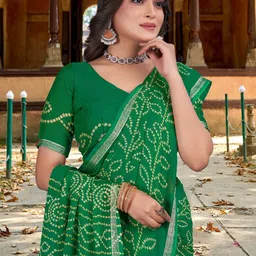 Kalista Bandhani Pure Chiffon Saree-picture-29