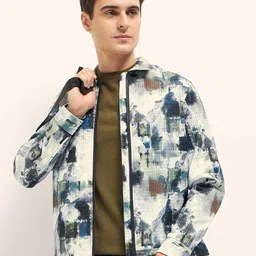 THE BEAR HOUSE Men Abstract Printed Lightweight Bomber Jacket-picture-29