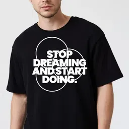 Fashnobic Men Dry Fit Typography Printed Round Neck Cotton Oversized T-shirt-picture-26