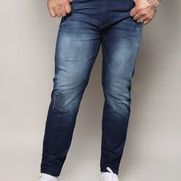 Instafab Plus Men Jean Relaxed Fit Clean Look Light Fade Cotton Jeans-picture-37