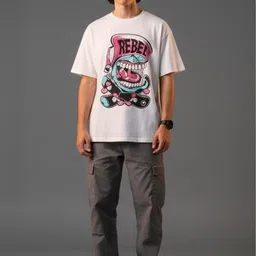 OUTLAWS Men Printed Oversized Cotton Tshirts-picture-18