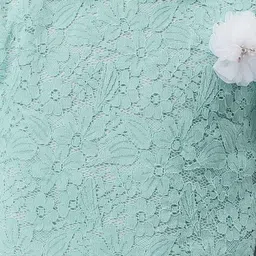 One Friday Peter Pan Collar Puff Sleeve Cotton Lace Top image 2