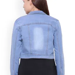KASHIAN Women Denim Jacket with Patchwork image 4