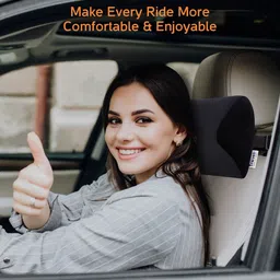 Travel Blue Black Memory Foam Filled Faux Velvet Ultra Soft Travel Pillow image 4