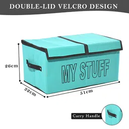 Aura Set of 3 Orange Grey & Turquoise Blue Printed Wardrobe Drawer Organisers image 3