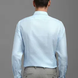 Louis Philippe Men Slim Fit Spread Collar Solid Cotton Formal Shirt image 5