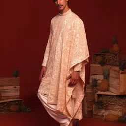 KALPRAAG Floral Embroidered Sequinned Mandarin Collar Kurta with Patiala & Dupatta image 2