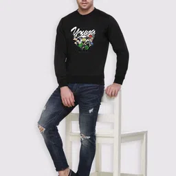 Obaan Men Graphic Printed Round Neck Long Sleeves Sweatshirt-image-55