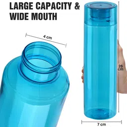 Kuber Industries Blue Set of 6 Plastic Solid Water Bottle image 2