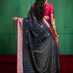 TIRA Woven Design Zari Silk Blend Handloom Banarasi Saree image 3