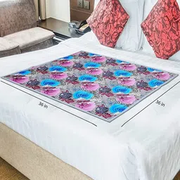 CASA-NEST Grey & Blue Printed Bed Server image 2