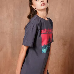 The Roadster Lifestyle Co Printed Oversized Fit T-shirt image 5