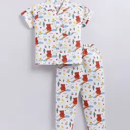 NAUTI KIDZ Boys Pure Cotton Cartoon Characters Printed Night suit-image-47