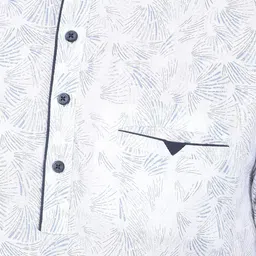 Crimsoune Club Men Abstract Printed Band Collar Pure Cotton A-Line Kurta image 4