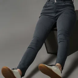 SHOWOFF Women Grey Skinny Fit High-Rise Clean Look Light Fade Stretchable Jeans-picture-21