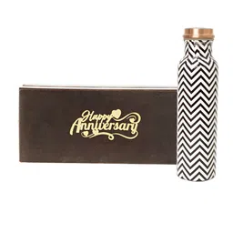 INTERNATIONAL GIFT White & Black Copper Printed Water Bottle With Box Home Gift Sets-image-14