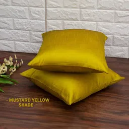 RoyalDeco Mustard Set of 2 Square Cushion Covers image 3