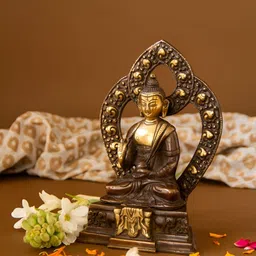 Imli Street Gold-toned And Brown Religious Idol Matte Showpiece image 5