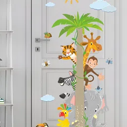 INDIAN ROYALS Brown & Yellow Animal Printed Self-Adhesive & Durable Wall Sticker-image-53