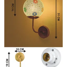 SOMIL Multicoloured Printed Glass Decorative Wall Light image 2