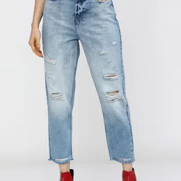 Tokyo Talkies Women Blue Slim Fit High-Rise Heavily Distressed Stretchable Jeans-image-51