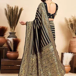HERE&NOW Ethnic Motifs Woven Design Zari Banarasi Saree image 2