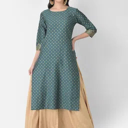 Span Ethnic Motifs Printed Pure Cotton Kurta image 1