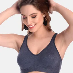 LOTUSLEAF Women Blue Minimizer Cotton Bra-picture-28