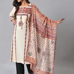 W Floral Printed Cotton Dupatta-picture-33