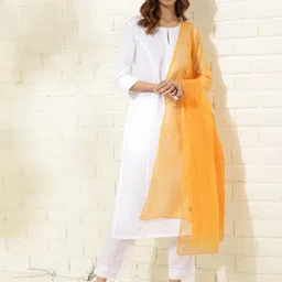 Fabindia Checked Woven Design Cotton Silk Dupatta-picture-18