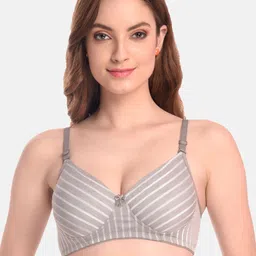 LOTUSLEAF Grey & White Bra Lightly Padded-picture-32