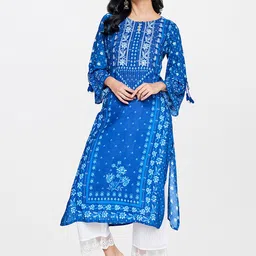 Global Desi Women Floral Printed Flared Sleeves Kurta-image-57