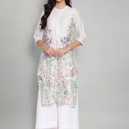 W Women White Floral Printed Kurta-picture-27
