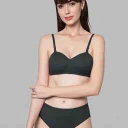 samvar Women Black Cotton Bra Panty Set for Lingerie Set Undergarments Pack of 1-picture-17