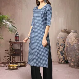 Ethnic basket Women Multicoloured Poly Crepe Kurta Sets image 5