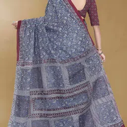 Rani Saahiba Floral Printed Pure Cotton Block Print Saree image 3