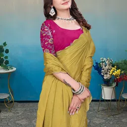 Zenophily Embroidered Scallop Pure Chiffon Saree image 4