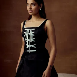 Lea Clothing Co. Black Pleated Mini Skirt image 2