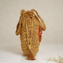 ITIHASIKALA Women Textured Bucket Embellished Handheld Bag image 3