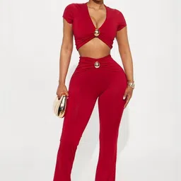 LULU & SKY V-Neck Top With Trousers Co-Ords-picture-18