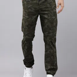 GENIPS Men Camouflage Printed Cotton Joggers Trousers-picture-37