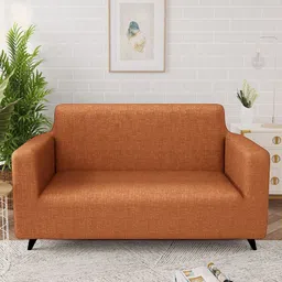 Story@home Orange & Orange Printed Polyester 1 Piece Sofa Cover With Arms-picture-22