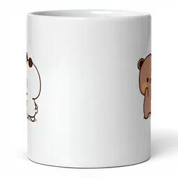 Mr UVD White & Brown Cartoon Characters Printed Ceramic Matte Mug 350 ml-picture-33