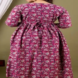 Queens Closet Women Floral Printed Floral Anarkali Kurta image 3