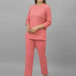 Anouk Rustic Mandarin Collar Pure Cotton Top With Trousers Co-Ords image 2