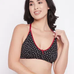 Clovia Black & Red Polka Printed Full Coverage Racerback Bra-picture-36