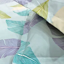 Aurave Blue & Purple Floral 210 TC Microfiber King Bedsheet With 2 Pillow Covers-image-29