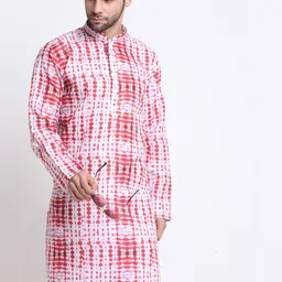 KRAFT INDIA Mandarin Collar Batik Print Kurta-picture-37