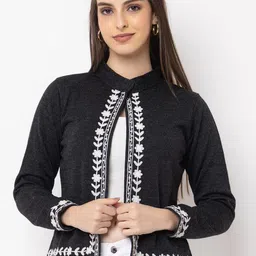 KEIKO Mandarin Collar Acrylic Ethnic Jacket-image-60